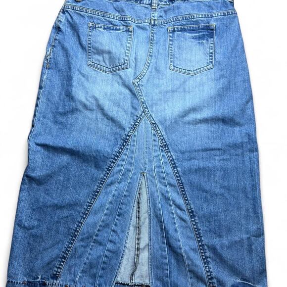 y2k Old navy size 18 plus  special edition distressed Blue denim maxi skirt - Picture 4 of 4